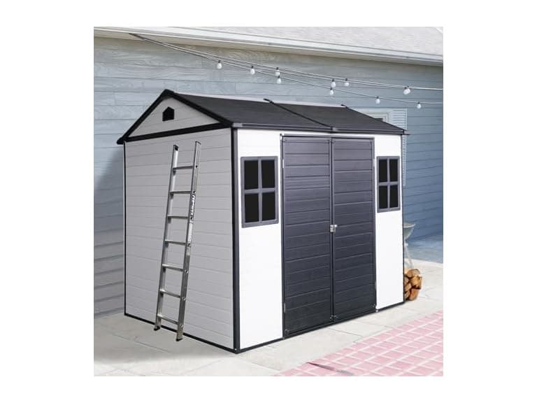 ZENITHLIVING Outdoor Storage Shed, Grey - Image 1