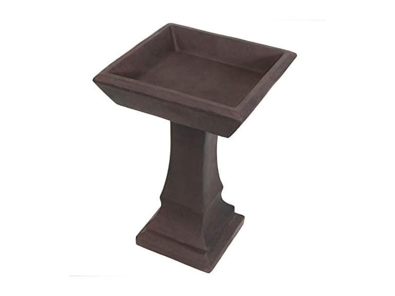Sunnydaze 23” H Concrete Bird Bath Brown - Image 1