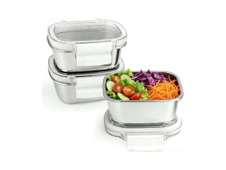 Stainless Steel Food Storage Containers with Lids - 3 Piece 8.5 - Image 1