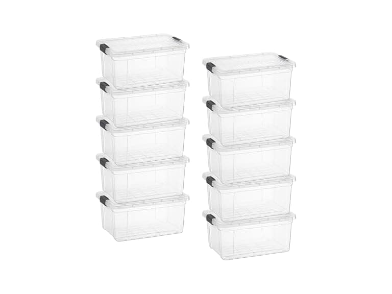 Superio Small Clear Storage Box with Lid, 6.6 Quart 10 Pack - Image 1