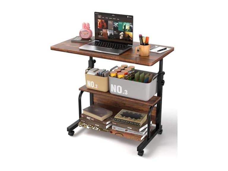 QZMDSM 32in Rolling Desk on Wheels - Image 1