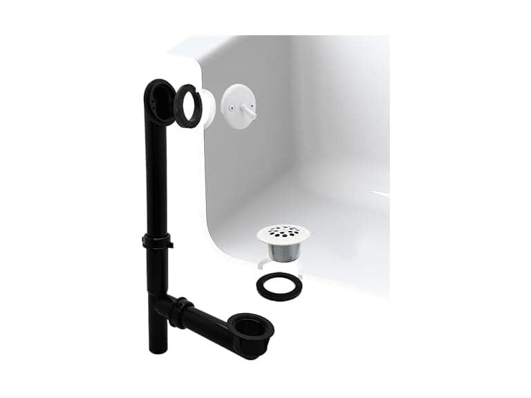 Westbrass 14in Tub Waste Overflow White