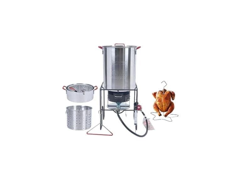 HEATAK 30QT Turkey Fryer Combo SIlver