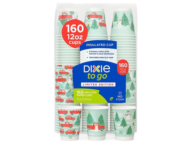160ct Holiday Winter Insulated Coffee Cups - Image 1