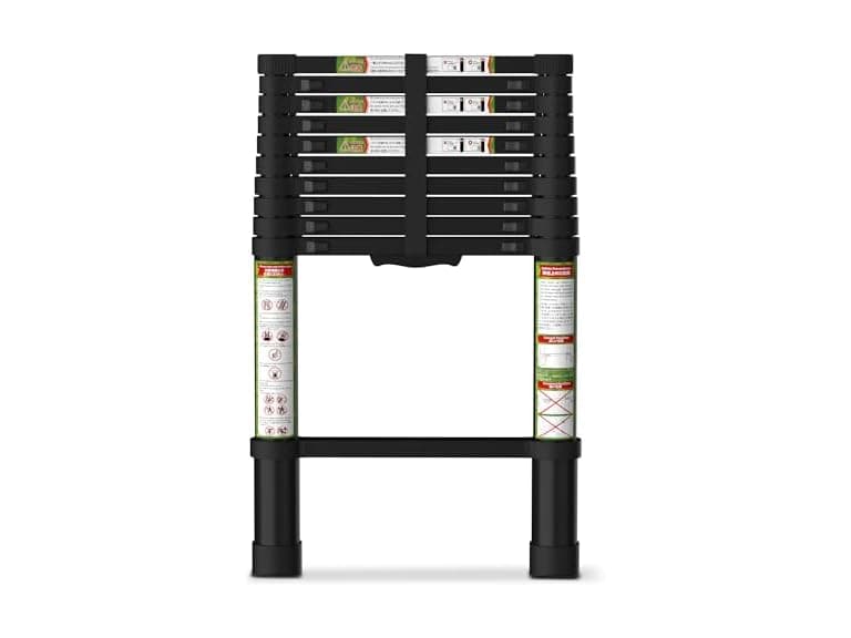 SPIEEK Telescoping Ladder for RV & Attic, 10.5FT Aluminum Extension Ladder with Dual Locking Mechanism, Max Load 330lbs, Compact Foldable Ladder for Roof, Home, Travel Trailer & Multi-Surface Use (Open Box) - Image 1