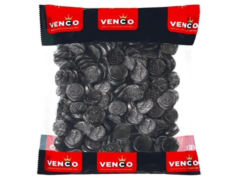 Venco - Coin Shaped Black licorice - 1Kg - Image 1