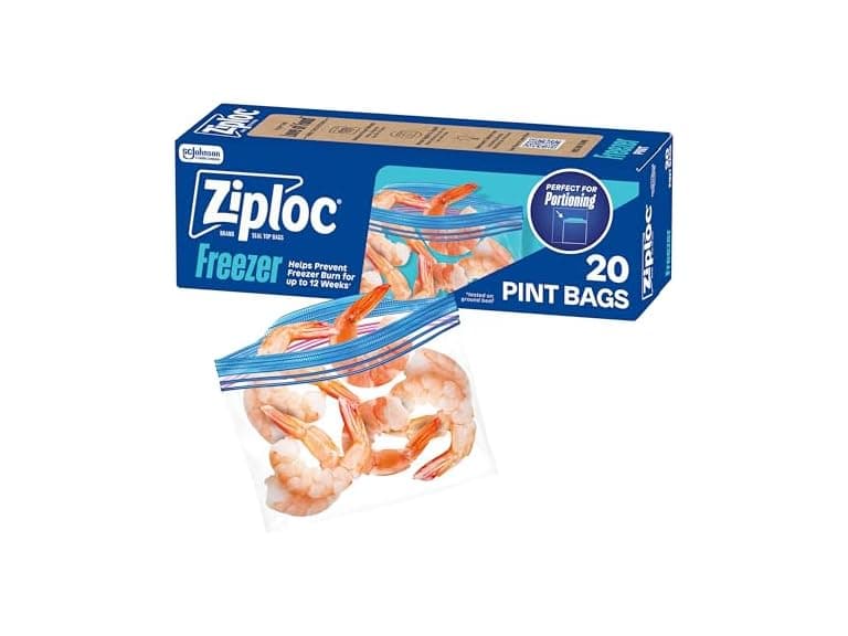 Ziploc Pint Food Storage Freezer Bags Grip n Seal - Image 1