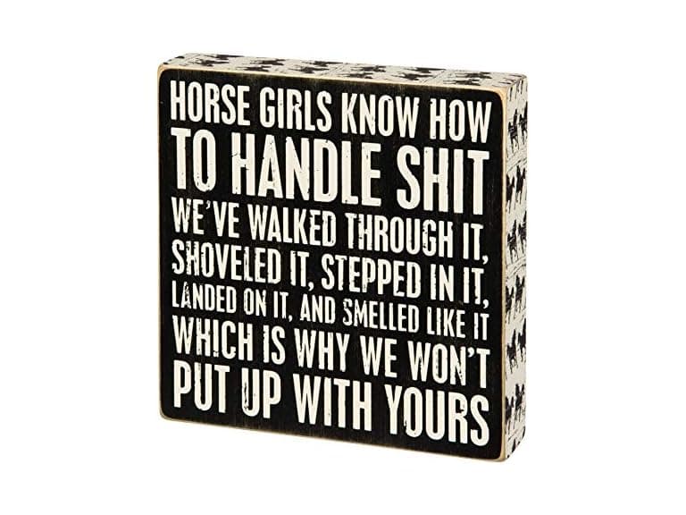 Primitives by Kathy Box Sign Horse Girls - Image 1