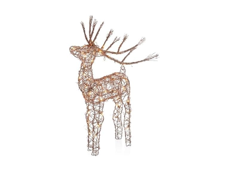 Alpine Rattan Reindeer 35" White LED - Image 1