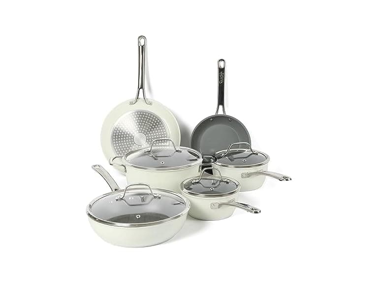 Sur La Table 10 Pc Titanium Ceramic Nonstick Set, Linen - Image 1