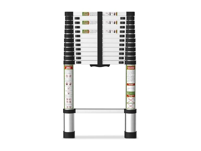 SPIEEK Telescoping Ladder for RV & Attic, 16.5FT Aluminum Extension Ladder with Dual Locking Mechanism, Max Load 330lbs, Compact Foldable Ladder for Roof, Home, Travel Trailer & Multi-Surface Use (Open Box) - Image 1
