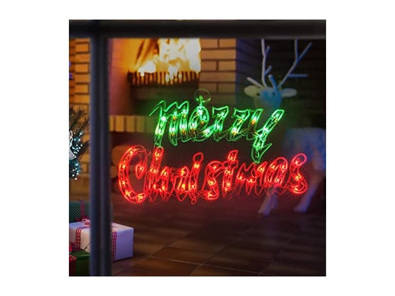 LAMPHOME 17.7Inch Lighted Merry Christmas - Image 1