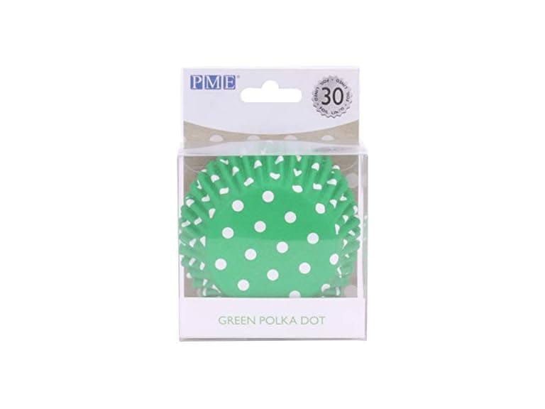 PME Green Polka Dot Paper Baking Moulds - Image 1