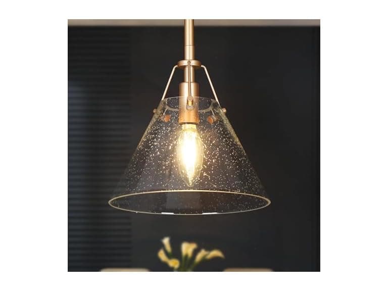 KSANA Gold Pendant Light Seeded Glass
