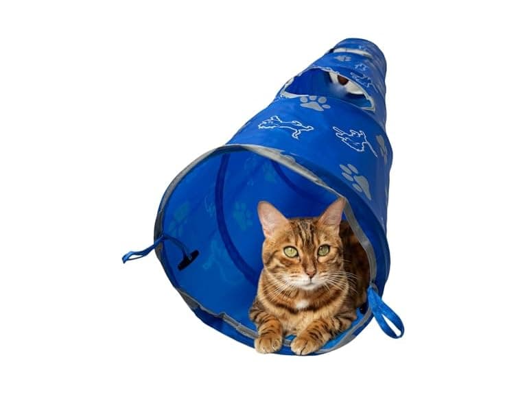 NFL Detroit Lions Cat Tunnel Tube Toy with Plush Football - Image 1