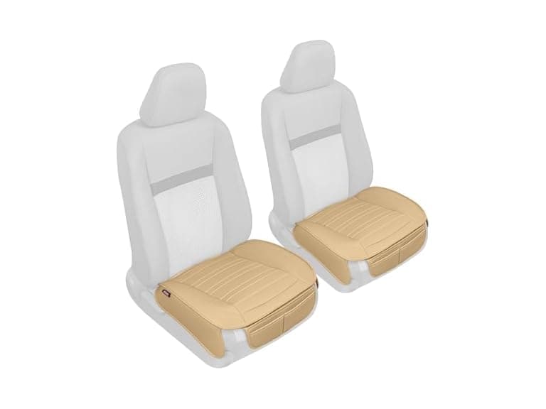 Motor Trend Seat Covers Faux Leather Beige Padded - Image 1