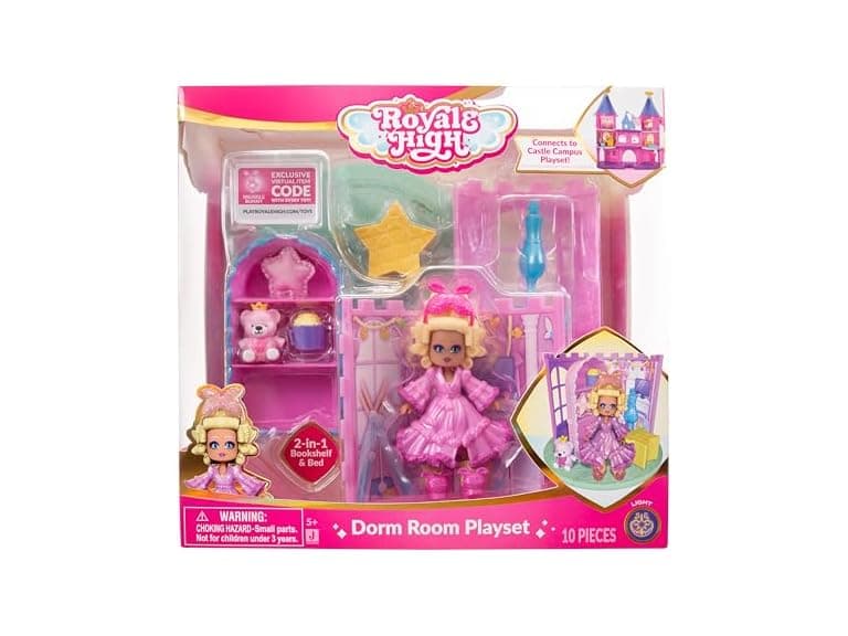 Royale High Dorm Room Playset - 1 Doll, 5 Accessories - Image 1