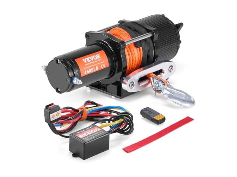 Electric Winch, 12V 4500 lb Load Capacity Nylon