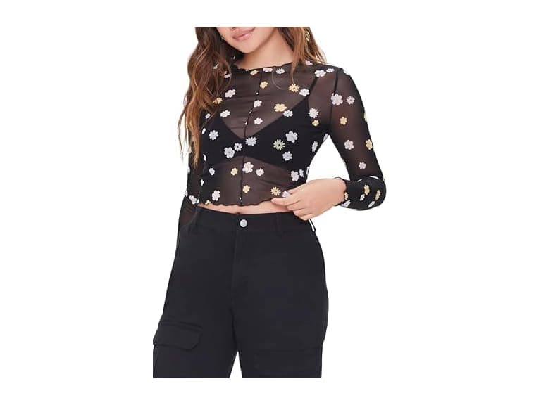Forever 21  (M) Sheer Mesh Top - Image 1