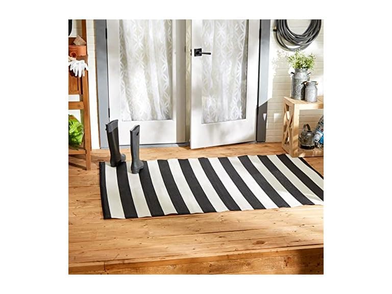 DII Outdoor Rug 4x6Ft, Black & White - Image 1