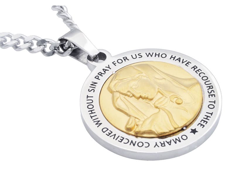 Stainless Steel Saint Mary Necklace - Image 1