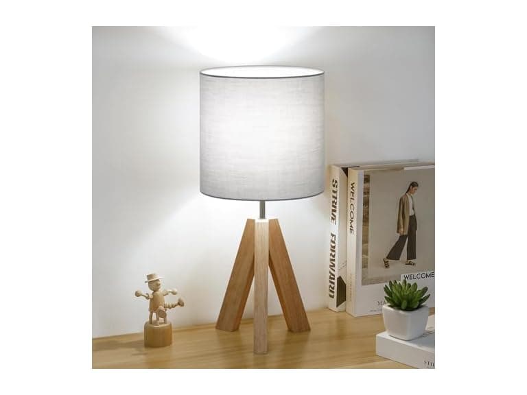 Brightever Small Bedside Table Lamp, Gray
