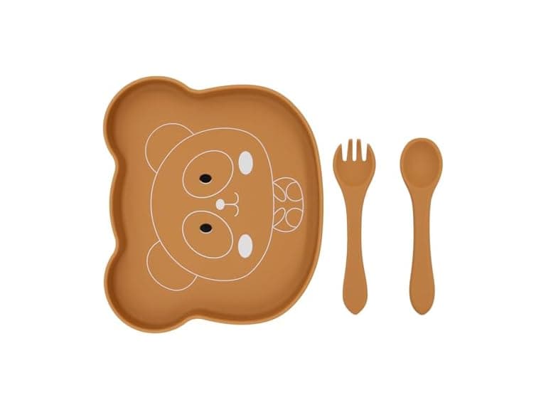 BabyX Baby Silicone Feeder Set, 3-pcs Jungle Wildlife - Image 1