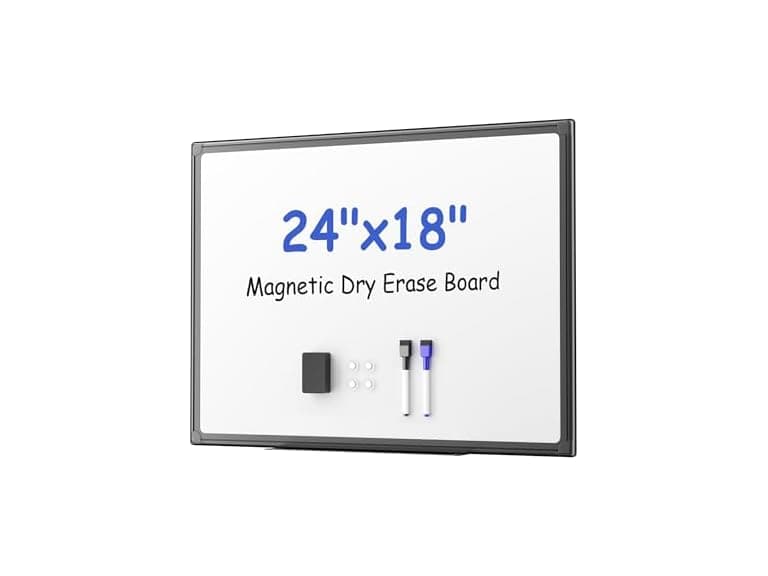 VUSIGN Black Aluminum Magnetic White Board 24" x 18" - Image 1
