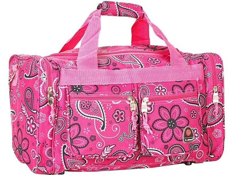 Rockland 19" Polyester Duffel Bag, Pink Bandana - Image 1