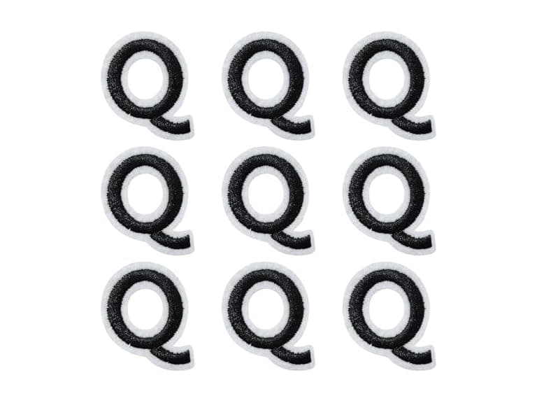 IANZE 9PCS Iron on Letter Patches Black Letter Q - Image 1