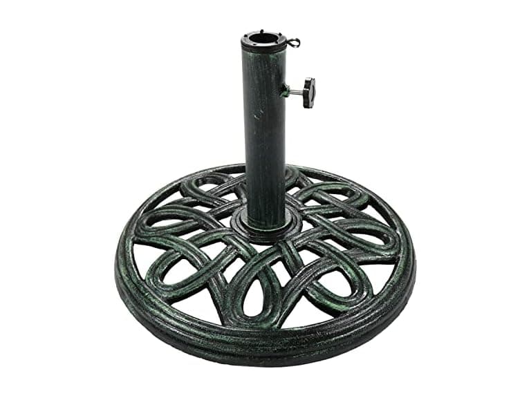 Sunnydaze Round Umbrella Base 17 Inch, Green - Image 1