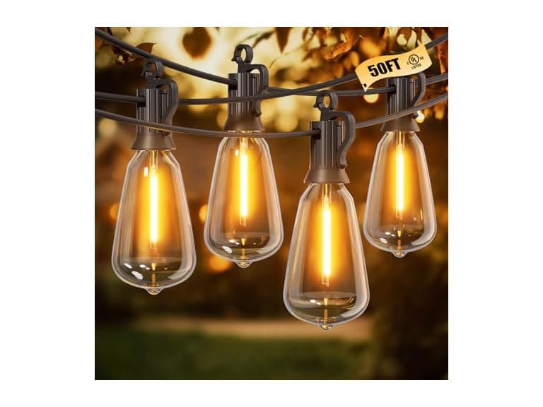 Brightown Outdoor String Lights, 50FT Black - Image 1