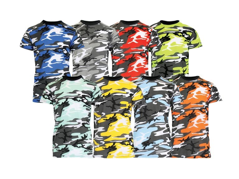 1 & 3Pk Womens S/S Crew Neck Camo Tee - Image 1