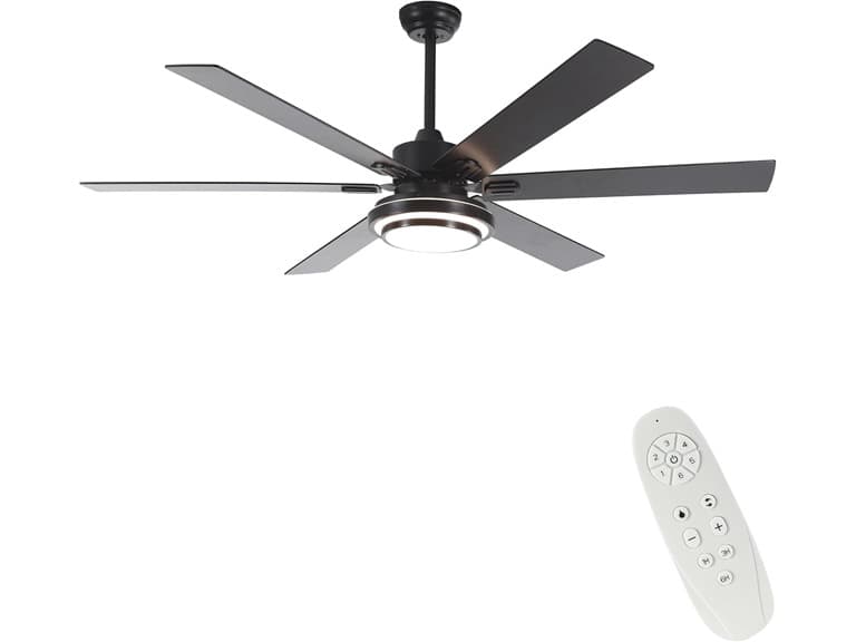 Black LED Ceiling Fan w/ Remote- Choose 62" or 72"