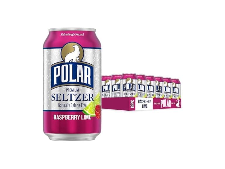 18PK Polar Seltzer Water Raspberry Lime, 12 fl oz - Image 1