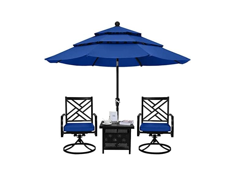 ABCCANOPY 3 Tiers Patio Umbrella 9ft Blue - Image 1