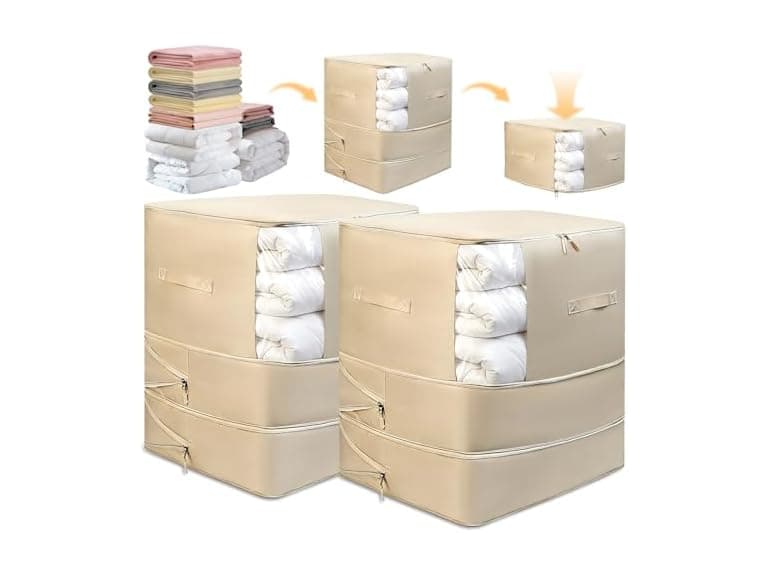 2 Pack Space Saving Comforter Storage Bag with Handle - Image 1