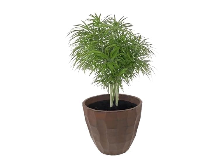 Sunnydaze Decor Pebbled Planter 15.75" Dark Brown - Image 1