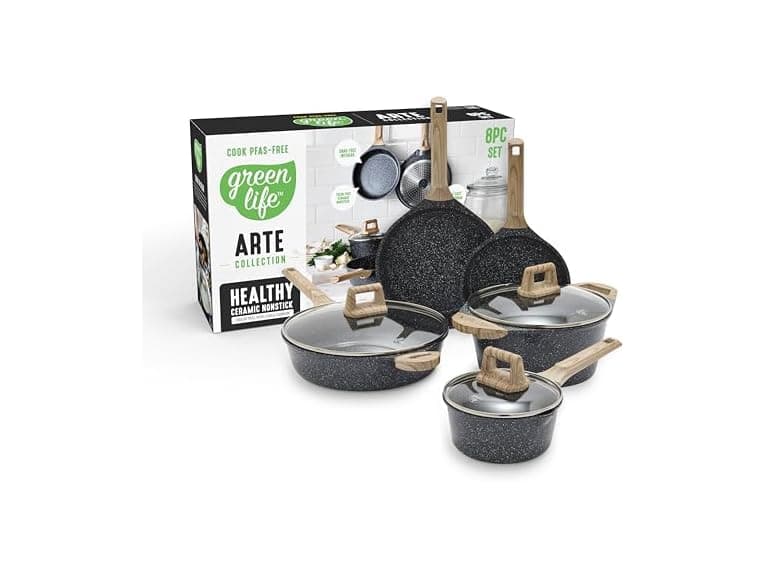 GreenLife 8 Piece Ceramic Nonstick Cookware Set - Image 1