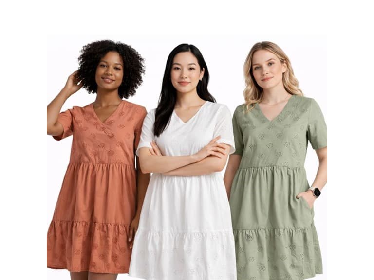 3Pk Asst Womens V-Neck Summer Dress - Image 1