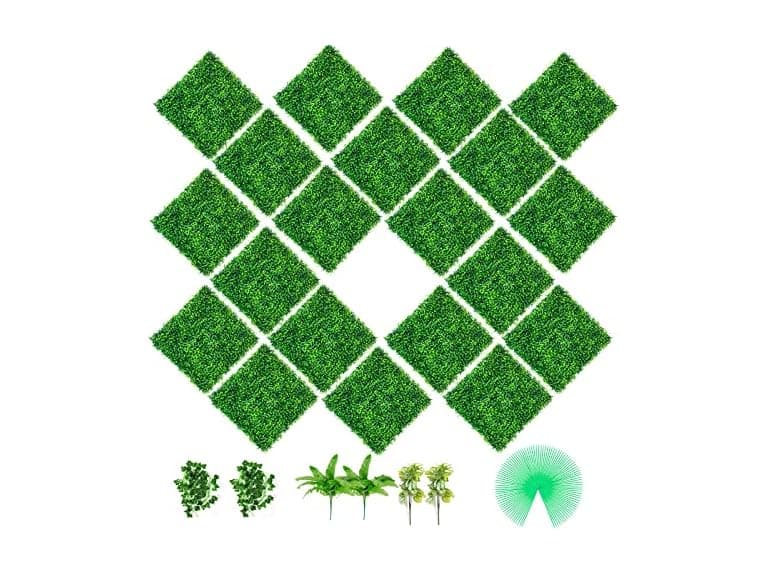 Artificial Boxwood Panels, 20 PCS 20\"x20\" - Image 1