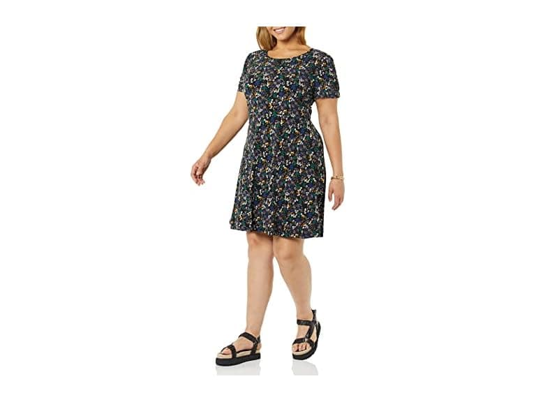 Amazon Essentials Women (XS) Dress Black Ditsy Flo - Image 1