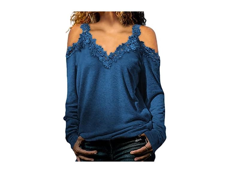 Dokotoo Women (XL) Sexy Cold Shoulder Out Pullover - Image 1
