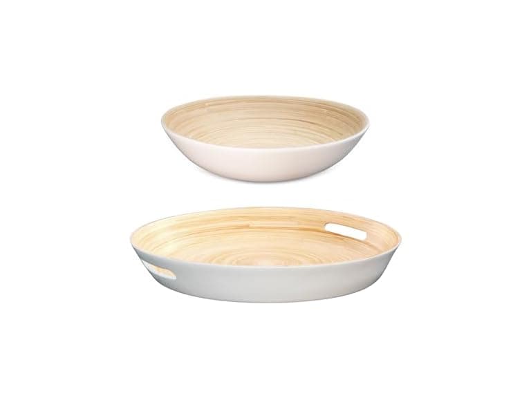 LEXA 2-Piece Handcrafted Bamboo Entertaining Set - Image 1