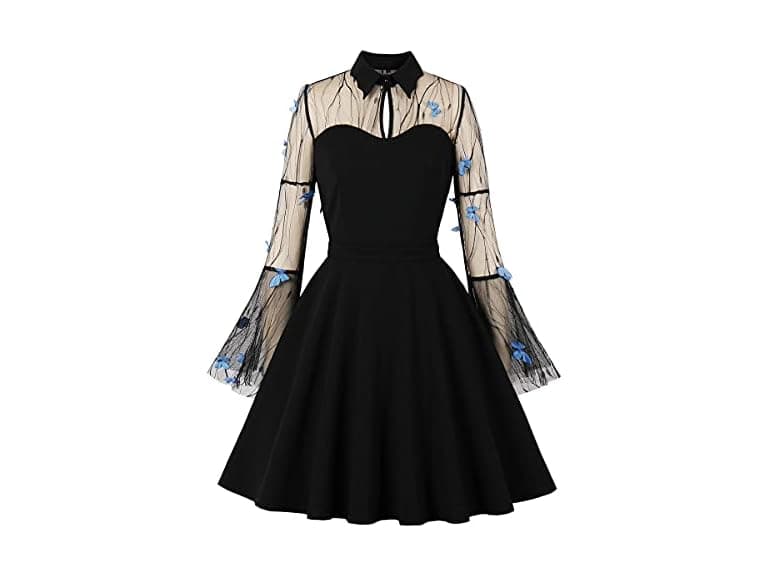Wellwits Women (XL) Embroidery Mesh Bell Dress - Image 1