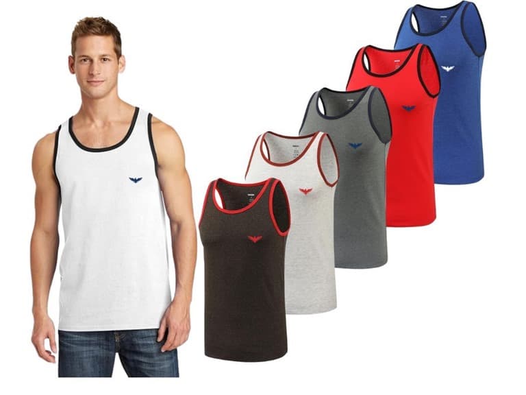 {5PK} Men's Two-Tone Tank Tops - Image 1