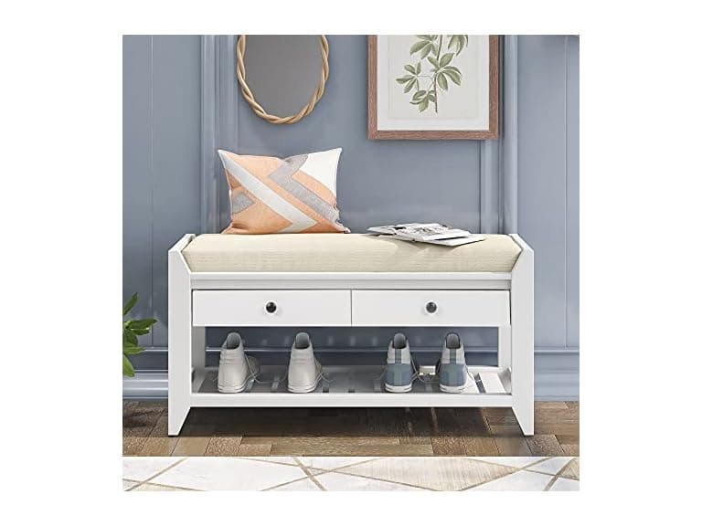 SPOFLYINN Shoe Bench Cushion Storage - Image 1