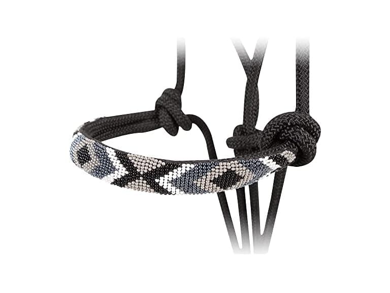 Cashel Beaded Nose Rope Halter w/9ft Lead Bla - Image 1