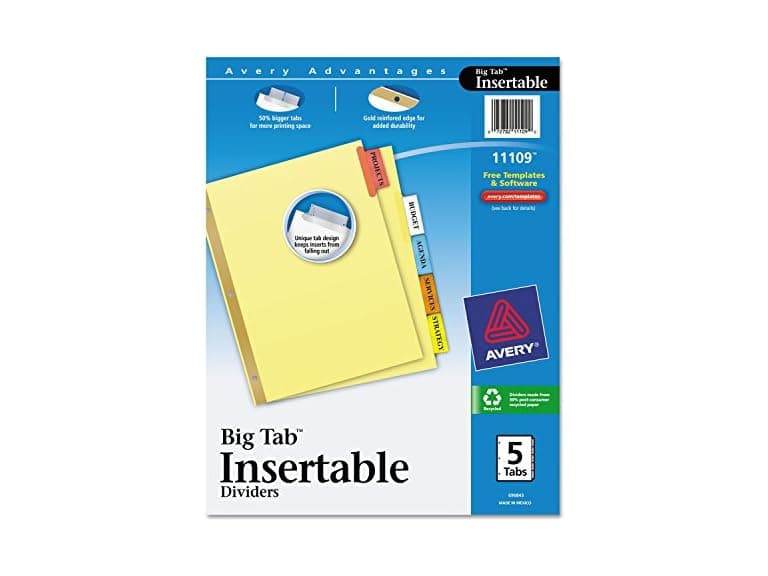 Avery Insertable Big Tab Dividers - Image 1