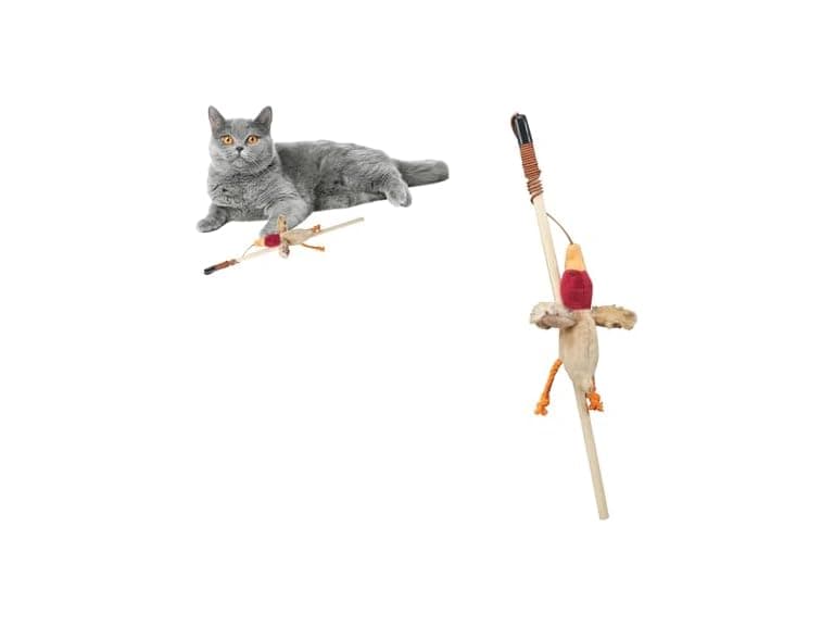 SPOT Skinneeez Stuffing-Free Forest Friends Cat Teaser Wand - Image 1